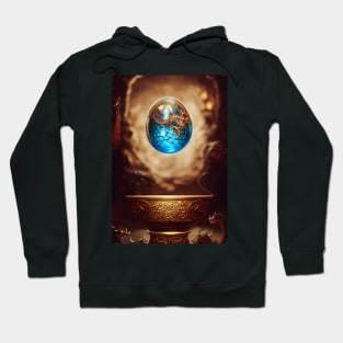 A translucent Dragon Egg in a Wizard's Study Hoodie